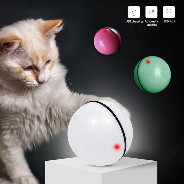 Pawz LaserSpin™ — LED Laser Rolling Toy Ball for Cats (Endless Entertainment)