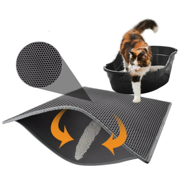 Pawz DryPaws™ — Honeycomb Waterproof Cat Litter Mat (No More Wet Floors)