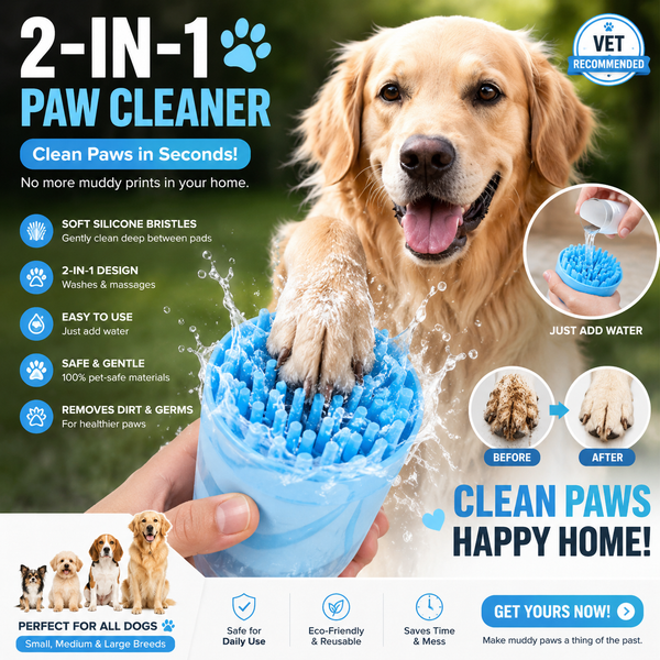 PawClean Pro™ — 2-in-1 Dog Paw Cleaner & Bathing Brush (Muddy Paws, Solved)