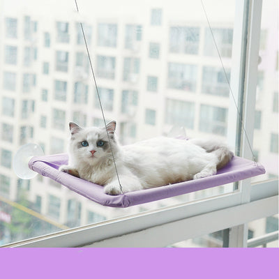 Pawz SkyLounge™ — Wall-Mounted Window Hammock for Cats (No Drilling, Suction Install)