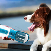 Pawz WalkReady™ — 3-in-1 Portable Pet Water Bottle | Built-in Food Container + Waste Bag Dispenser | Perfect for Walks & Travel 3