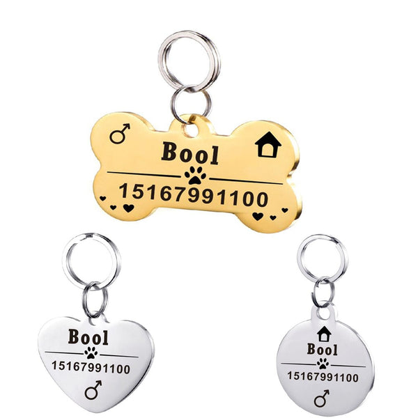 Pawz NameTag™ — Personalized Stainless Steel Pet ID Tag (Custom Engraved, Dogs & Cats, 10 Styles)