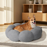 Pawz DreamNest™ — Fluffy Flower Calming Bed for Cats & Dogs | Plush Sherpa Donut Cuddler | Anti-Slip, Machine Washable 4