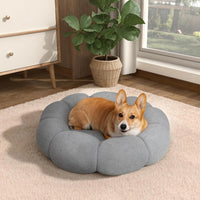 Pawz DreamNest™ — Fluffy Flower Calming Bed for Cats & Dogs | Plush Sherpa Donut Cuddler | Anti-Slip, Machine Washable 3