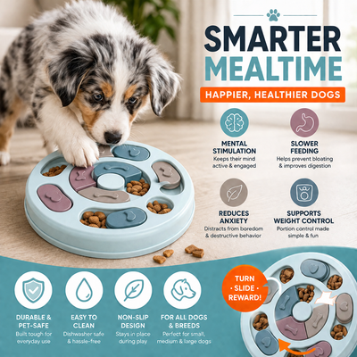 Pawz BrainBowl™ — Interactive Puzzle Feeder for Dogs & Cats (Slow Feed, IQ Training, Anxiety Relief)