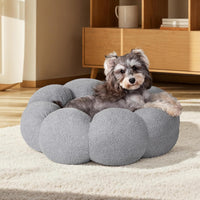 Pawz DreamNest™ — Fluffy Flower Calming Bed for Cats & Dogs | Plush Sherpa Donut Cuddler | Anti-Slip, Machine Washable 1