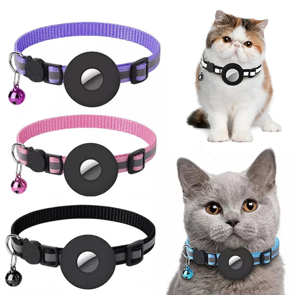 Pawz SafeTag™ — Reflective Waterproof Collar With AirTag Case for Cats & Dogs