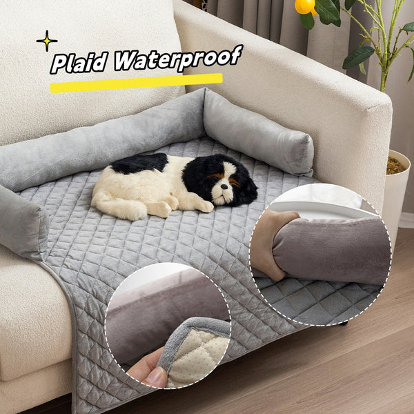 Pawz CloudSofa™ — Plush Sofa Bed for Dogs & Cats (Curved Design, Machine Washable, S–XXL, Furniture Protector)